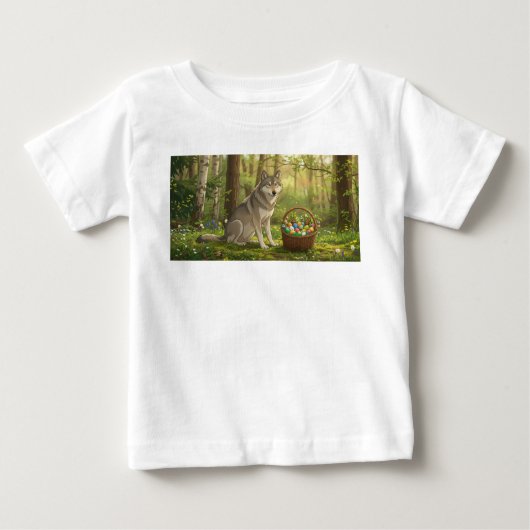 T-shirt Pour Bébé Loup de Pâques (Devant)