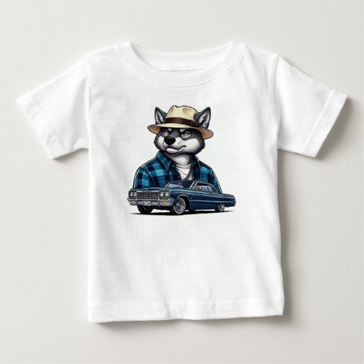 T-shirt Pour Bébé Loup Lowrider (Devant)