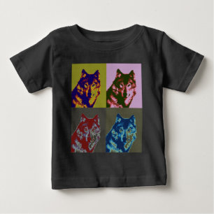 T-shirt Pour Bébé Loup Pop Art