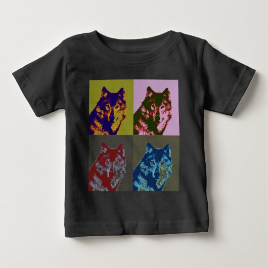 T-shirt Pour Bébé Loup Pop Art (Devant)