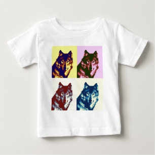 T-shirt Pour Bébé Loup Pop Art