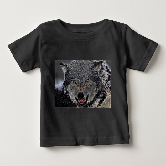 T-shirt Pour Bébé Loup sauvage (Devant)