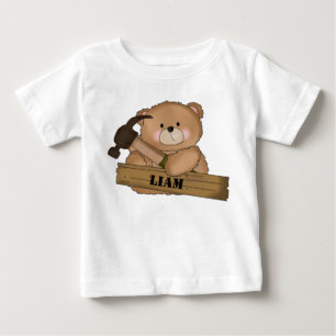 T-shirt Pour Bébé L'ours du constructeur de Liam Cadeaux personnalis