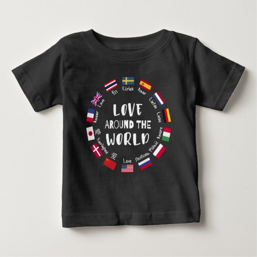 T-shirt Pour Bébé Love Around the World Languages  (Devant)