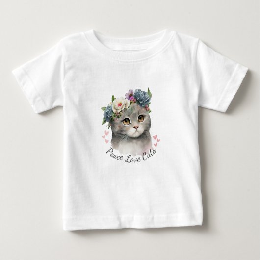 T-shirt Pour Bébé Love Cat Baby (Devant)