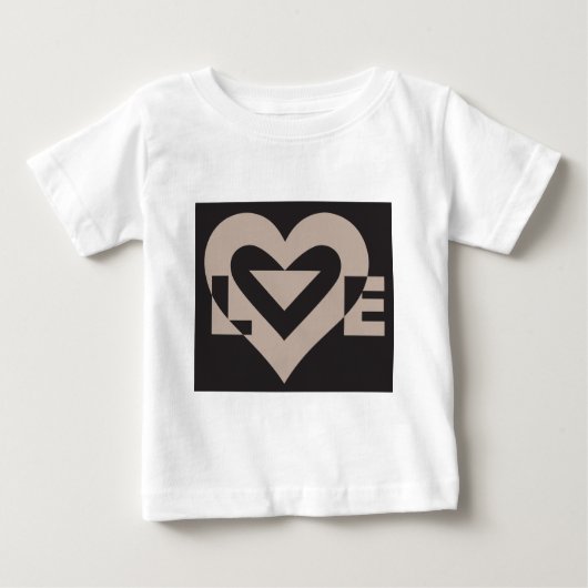 T-shirt Pour Bébé Love Grey sur Black (Devant)