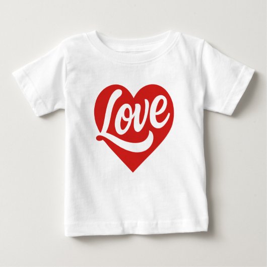 T-shirt Pour Bébé Love Heart Logo – Red Romantic Symbol  (Devant)
