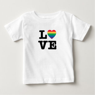 T-shirt Pour Bébé Love Rainbow Heart Word