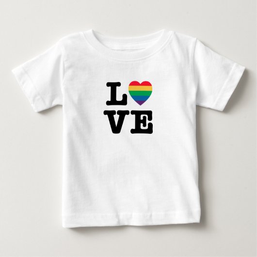 T-shirt Pour Bébé Love Rainbow Heart Word (Devant)