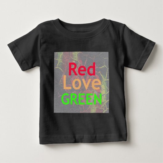 T-SHIRT POUR BÉBÉ LOVE RED GOLDEN VERT (Devant)