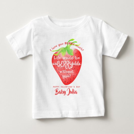 T-shirt Pour Bébé Love You Berry Beaucoup de fraises sucrées Valenti (Devant)