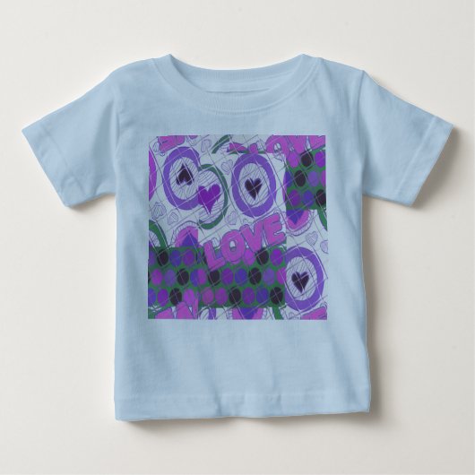 T-shirt Pour Bébé Lovely Love Heart Motif Art Imprimer (Devant)