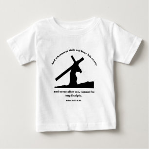 T-shirt Pour Bébé Luc 14:27 KJV Jésus Croix Bible chrétienne Verse