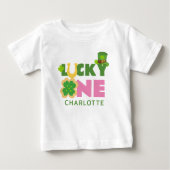 T-shirt Pour Bébé Lucky One migre 1er anniversaire Fille St. Patrick (Devant)