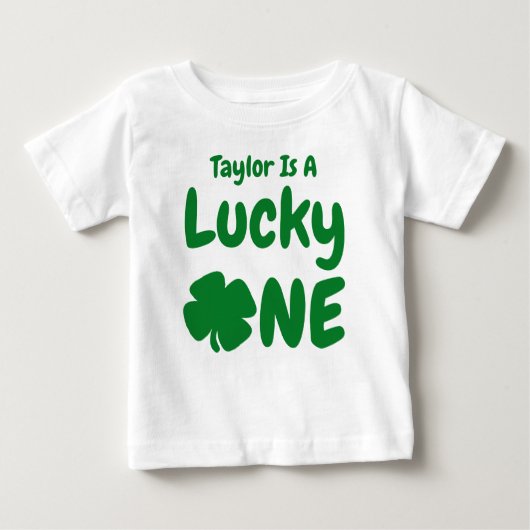 T-shirt Pour Bébé Lucky One St Patrick's Day 1er anniversaire (Devant)
