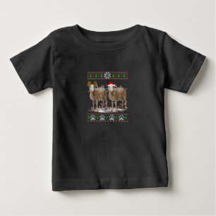 T-shirt Pour Bébé Lumières des arbres de Noël des moutons Cadeau a