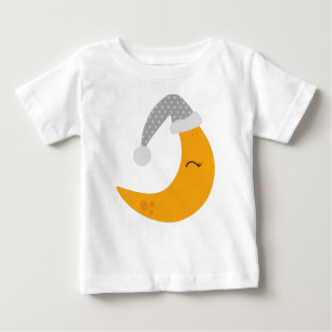T-shirt Pour Bébé Lune Dormir, Bouchon De Nuit, Mignonne Lune, Lune 