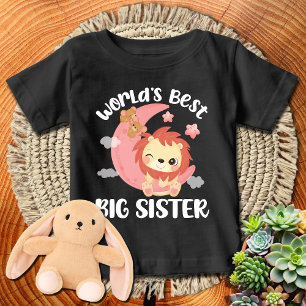T-shirt Pour Bébé Lune ROSE Lionne Meilleure Grande Sœur du Monde