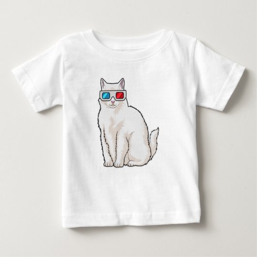 T-shirt Pour Bébé Lunettes de chat (Devant)