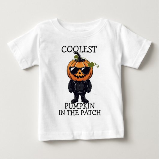 T-shirt Pour Bébé Lunettes noires Citrouille mignonne Halloween Todd (Devant)