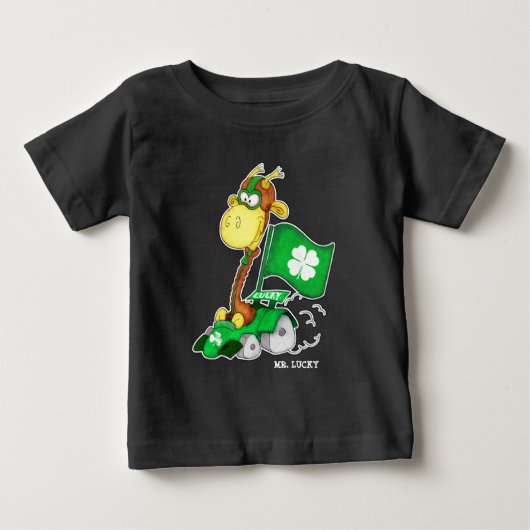 T-shirt Pour Bébé M. Lucky. Drôle Giraffe St.Patrick's Day (Devant)