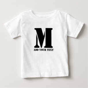T-shirt Pour Bébé M Monogramme Simple Moderne Minimaliste Personnali