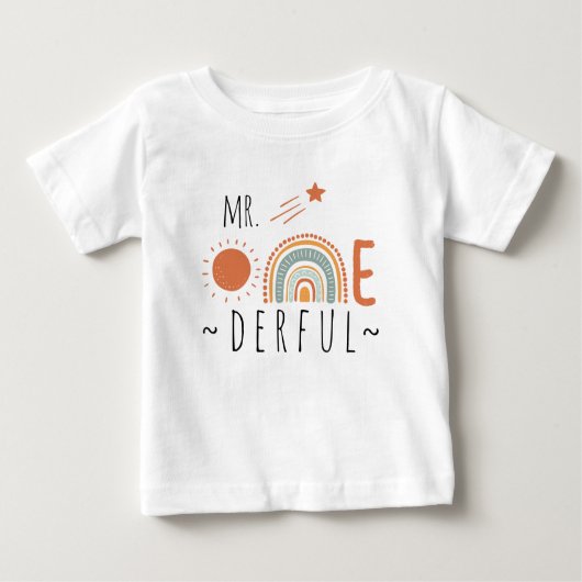 T-shirt Pour Bébé M. Onederful Boho Arc-en-ciel premier enfant (Devant)