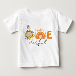 T-shirt Pour Bébé M.Onederful Rainbow et Sun Party Baby 1er annivers