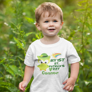 T-shirt Pour Bébé Ma 1ère Chouette de la Saint Patrick Personnalisée