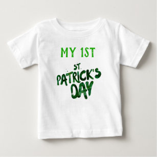 T-shirt Pour Bébé Ma 1ère St. Patrick's Day Typographie verte