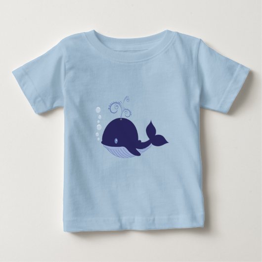 T-shirt Pour Bébé Ma baleine bleue bébé (Devant)