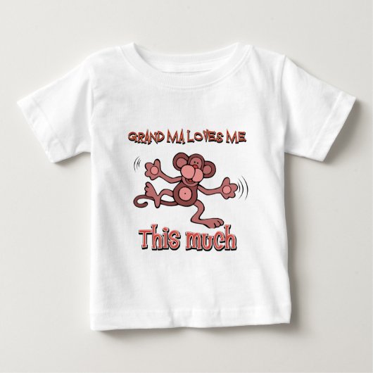T-shirt Pour Bébé Ma grand-maman m'aime ce beaucoup (Devant)
