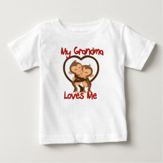 T-shirt Pour Bébé Ma grand-maman m'aime singe