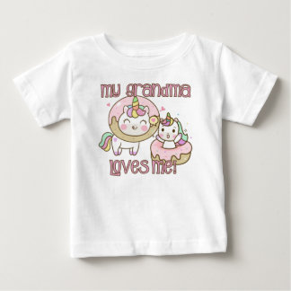 T-shirt Pour Bébé Ma grand-mère m'aime les licornes