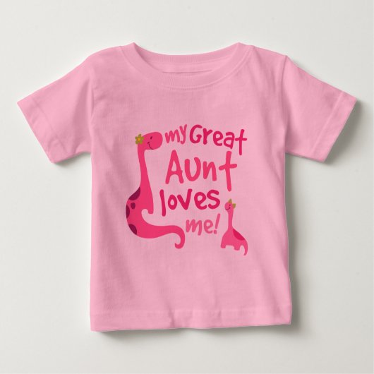 T-shirt Pour Bébé Ma grande tante Love Me Dinosaur (Devant)