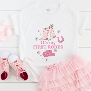 T-shirt Pour Bébé Ma Première Cowgirl de Rodéo 1er Anniversaire West