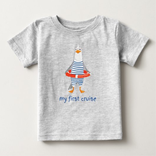 T-shirt Pour Bébé Ma première croisière bébé en pingouin de croisièr (Devant)