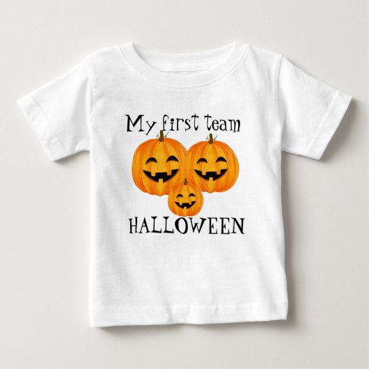 T-shirt Pour Bébé Ma première équipe, halloween (Devant)