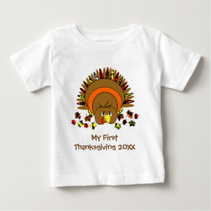 T-shirt Pour Bébé Ma première mignonne Turquie Thanksgiving