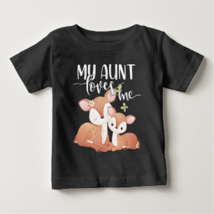 T-shirt Pour Bébé Ma tante aime Doe et Faon