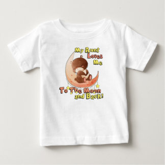 T-shirt Pour Bébé Ma tante Loves Me à la lune et au dos