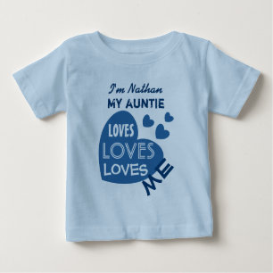T-shirt Pour Bébé Ma tante Loves Me avec le texte fait sur commande