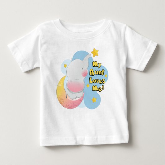 T-shirt Pour Bébé Ma tante Loves Me Elephant (Devant)