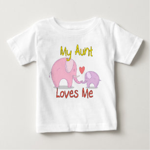 T-shirt Pour Bébé Ma tante Loves Me Elephant