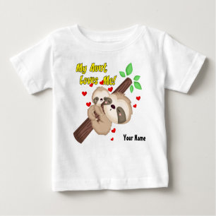 T-shirt Pour Bébé Ma tante Loves Me Sloth