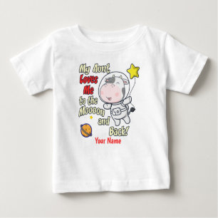 T-shirt Pour Bébé Ma tante m'aime l'astronaute de vache