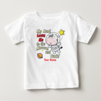 T-shirt Pour Bébé Ma tante m'aime l'astronaute de vache