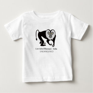 T-shirt Pour Bébé MACAQUE à queue de lion - Graphique animal en voie