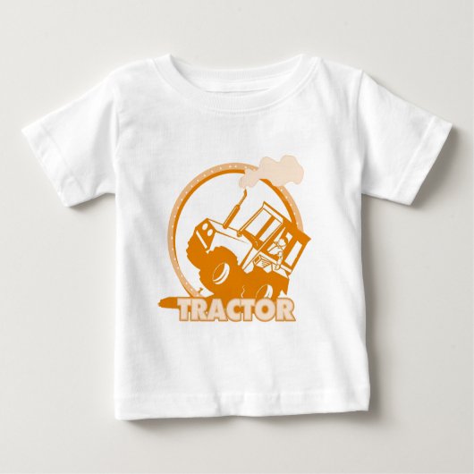 T-shirt Pour Bébé Machinerie agricole tracteur orange (Devant)