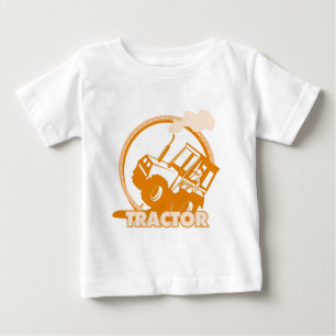 T-shirt Pour Bébé Machines agricoles oranges de tracteur